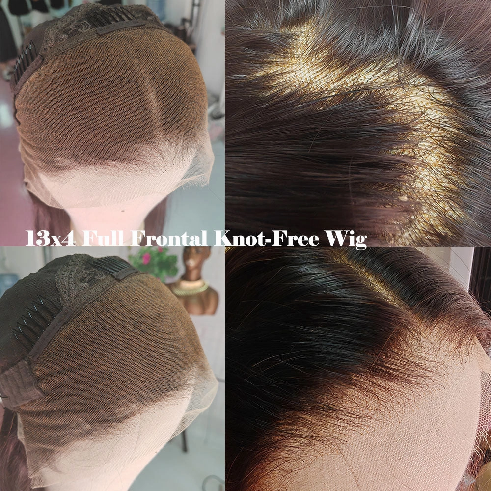 13x4 Knot-Free FULL FRONTAL HD Skin Melt Lace Preplucked Human Hair Lace Wig | Body Wave