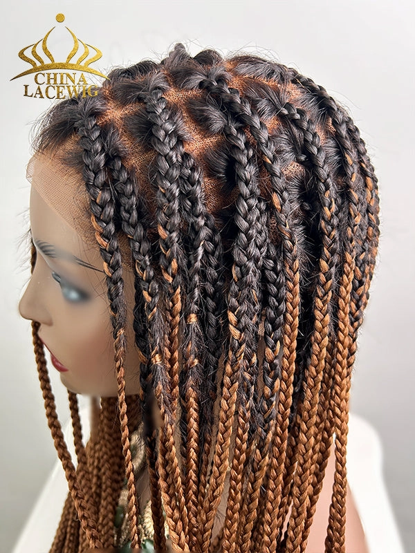  Chinalacewig Beyonc Honey Blonde Knotless Braid Wig Swiss Full Lace with Human Hair Roots