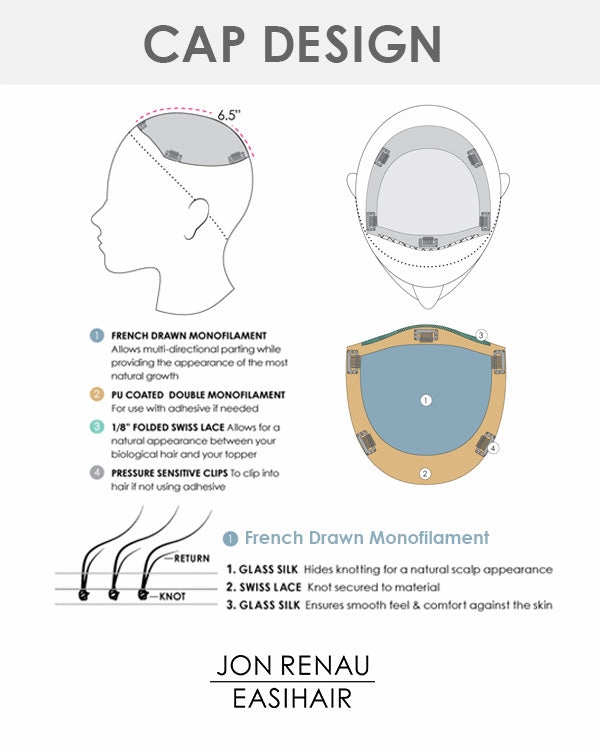 Accessories_Jon Renau_Wigs Top Form French 18 inch | Monofilament Remy Human Hair Topper by Jon Renau