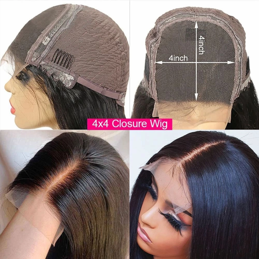 Ada | 4X4 Closure Bob Wig Brazilian Straight Short Lace Wig Human Hair