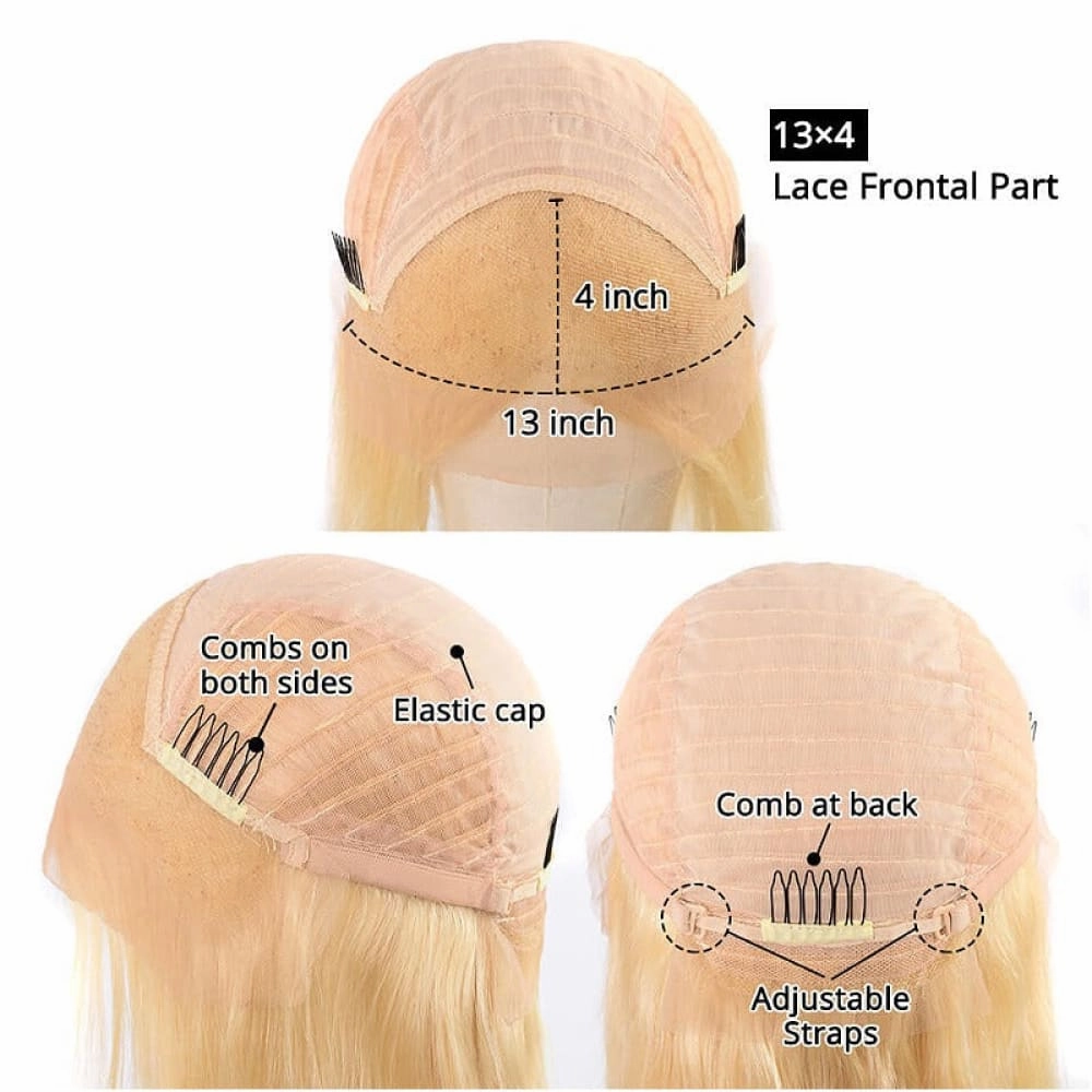 Alan| 13x4 Preplucked 613 Blonde Human Hair BOB Lace Wig With Bang| Silky Straight