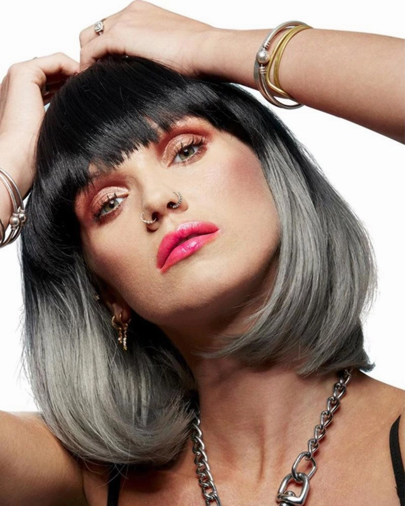 Alien Black and Grey Bob Wig
