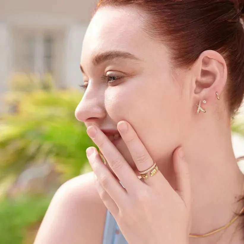 Ania Haie Gold Irregular Twill Adjustable Ring R057-03G Ania Haie Jewellery