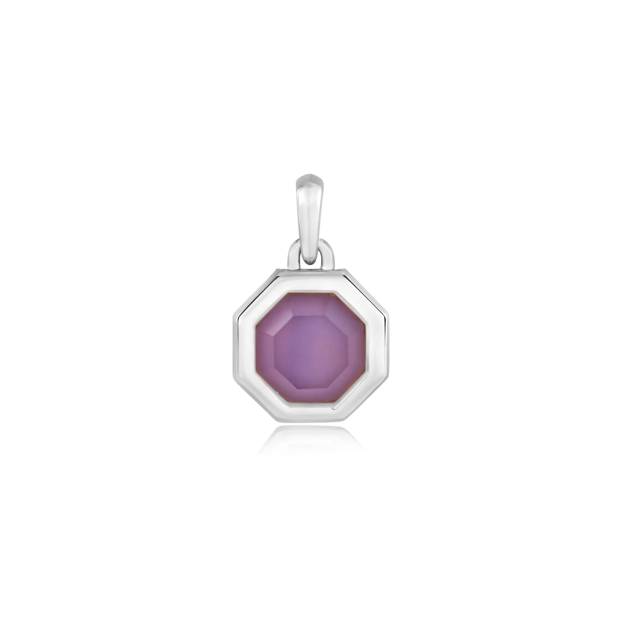 Ania Haie Silver Octagon Lilac Quartz Charm NC055-03H Ania Haie Jewellery