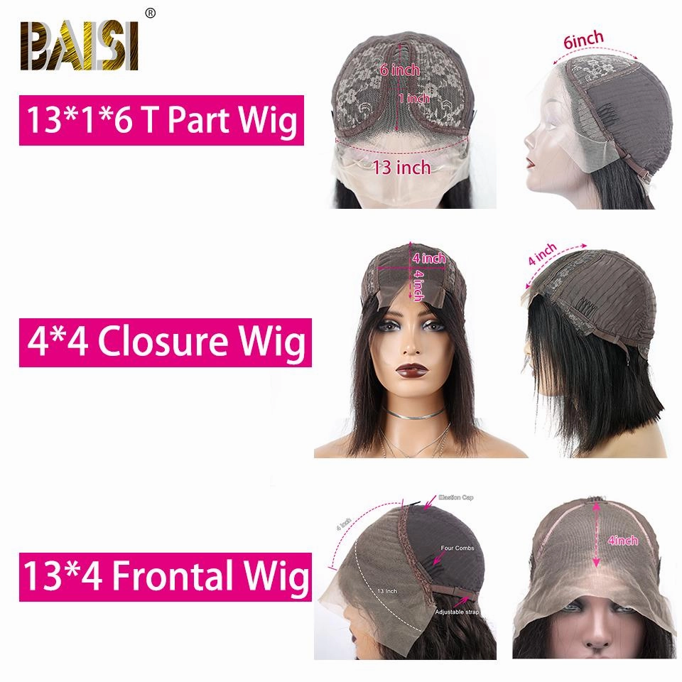 BAISI 12A Straight Bob Wig 100% Human Hair