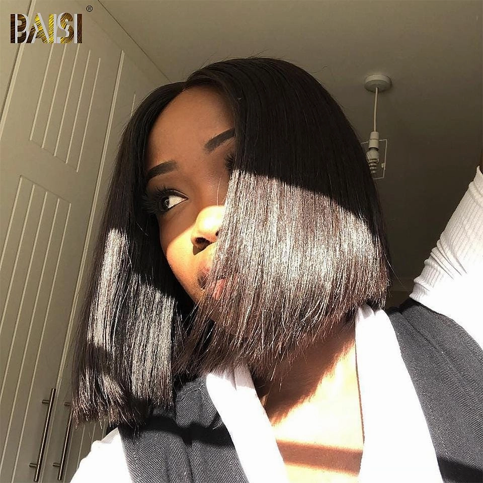 BAISI 12A Straight Bob Wig 100% Human Hair