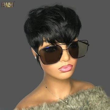 Baisi 1 Straight BoB Wig 1 Mullet Wig 1 Mahcine Made wig=$189