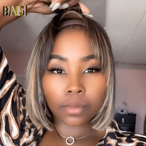 BAISI #4Mix 27 Machine Made Bang BOB Wig