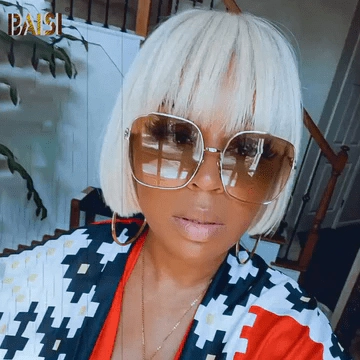BAISI $59 Machine Made Blonde Straight With Bang BoB Wig