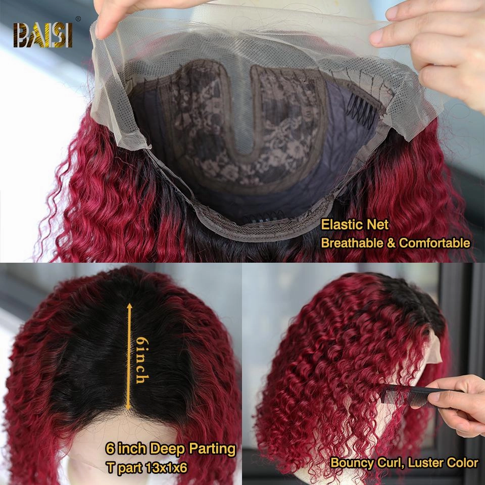 BAISI Color Bob Wig 1b/99j 100% Human Hair