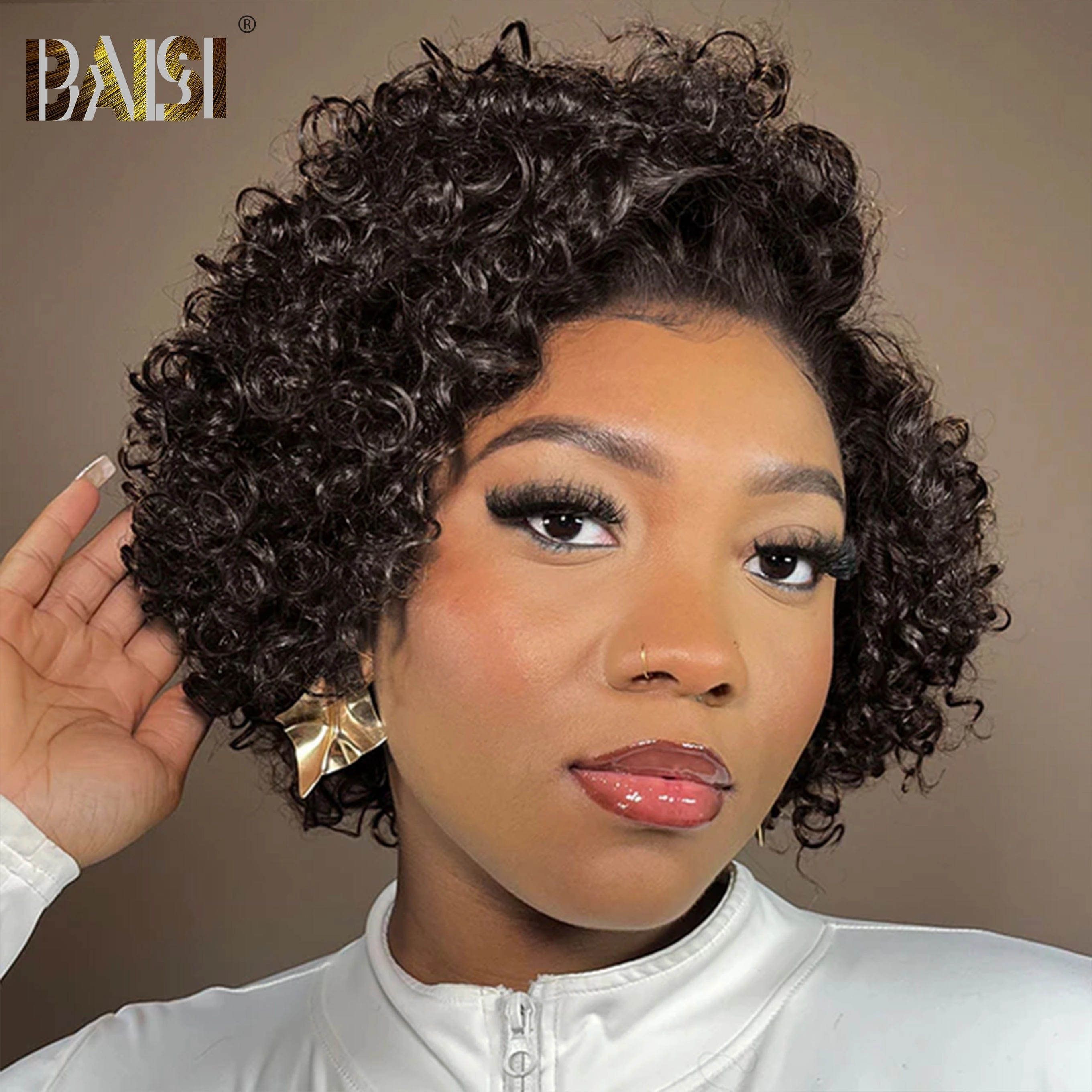 BAISI Curly Side Part BOB 8 Inch