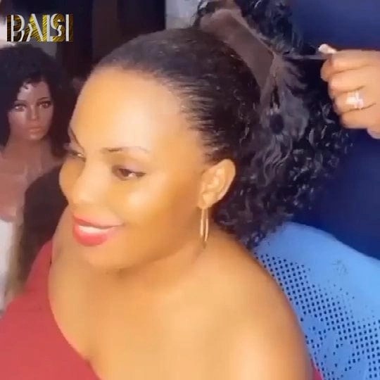 BAISI Curly Side Part Short BoB Guleless Wig