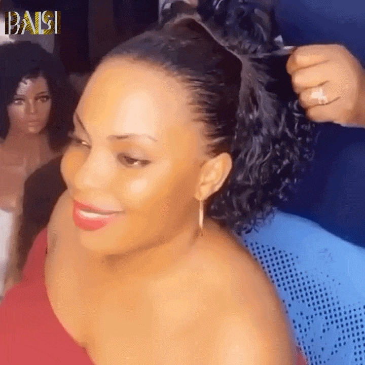 BAISI Curly Side Part Short BoB Guleless Wig