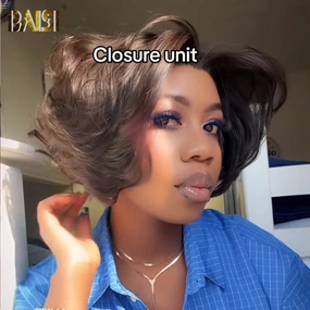 BAISI Dark Brown Wavy Lace BOB Wig