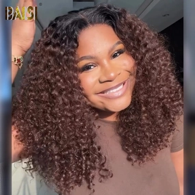 BAISI Elegant Bouncy Ombre Curly BOB Wig