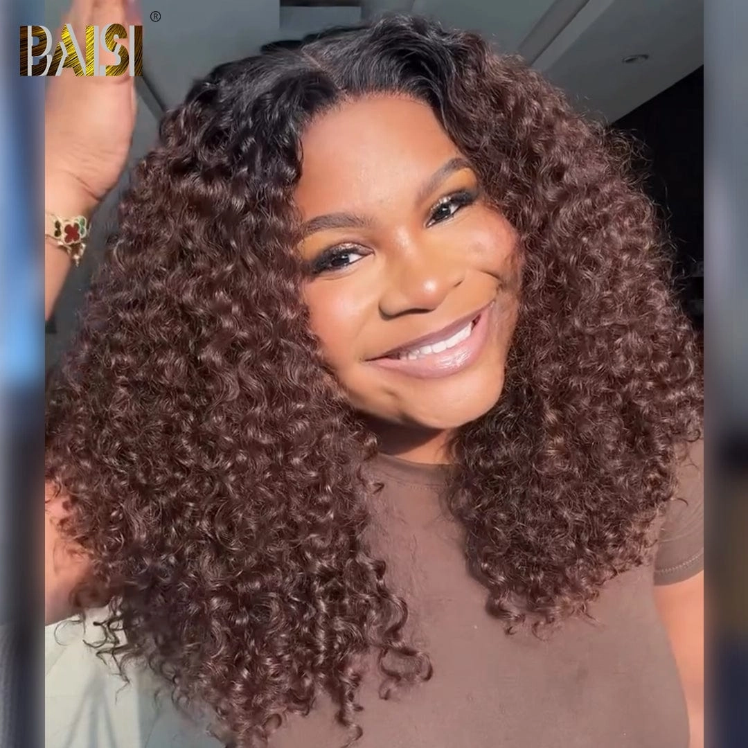 BAISI Elegant Bouncy Ombre Curly BOB Wig