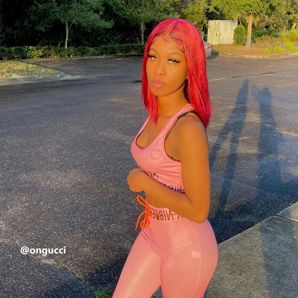 BAISI MODEL SHOW, Click to Get Same Wig ( Red Color 4x4 Closure Bob )