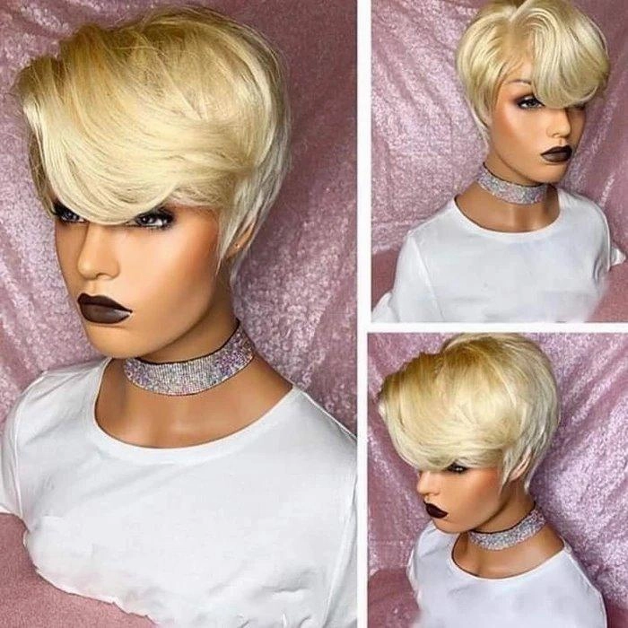 BAISI Pixie Cut Wig PrePlucked Hairline 100% Human Hair