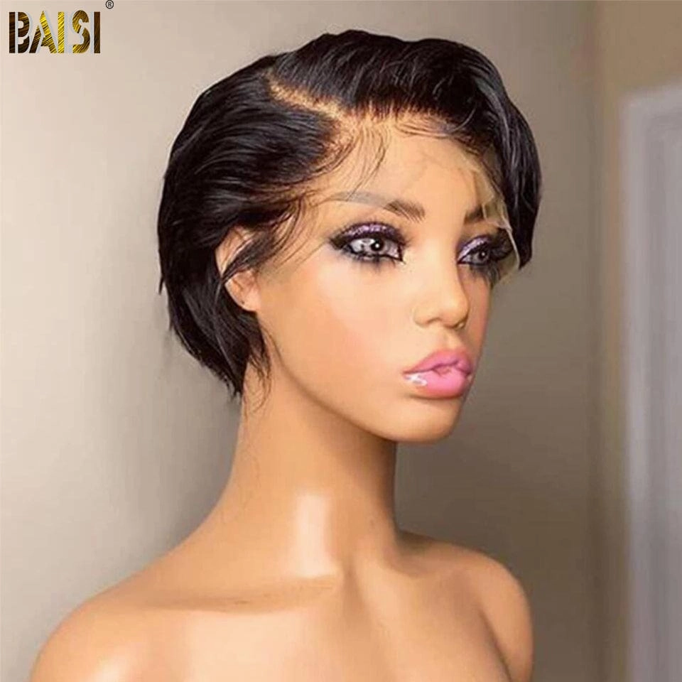 BAISI Pixie Cut Wig PrePlucked Hairline 100% Human Hair