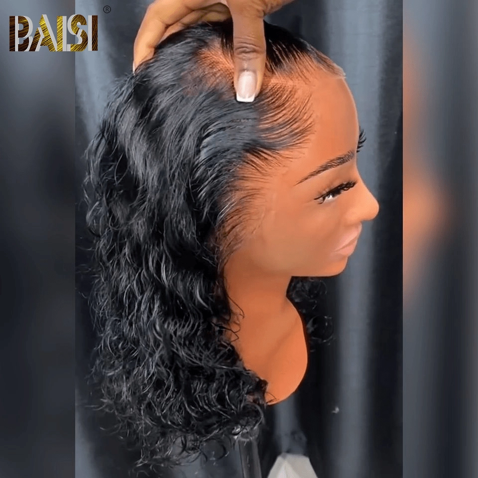 BAISI Pre-pluck Bleached Knots Deep Wave Glueless Wig