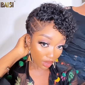 BAISI Sexy Curly WIth Style BOB Lace Wig