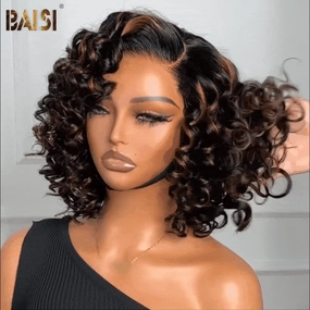 BAISI Sexy Deep Wave With Highlight Side Part BOB Wig