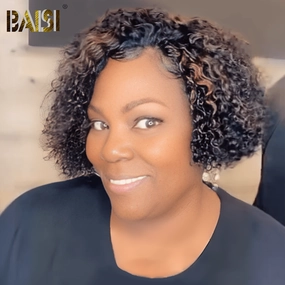 BAISI Sexy Full Curly Highlight BoB Wig