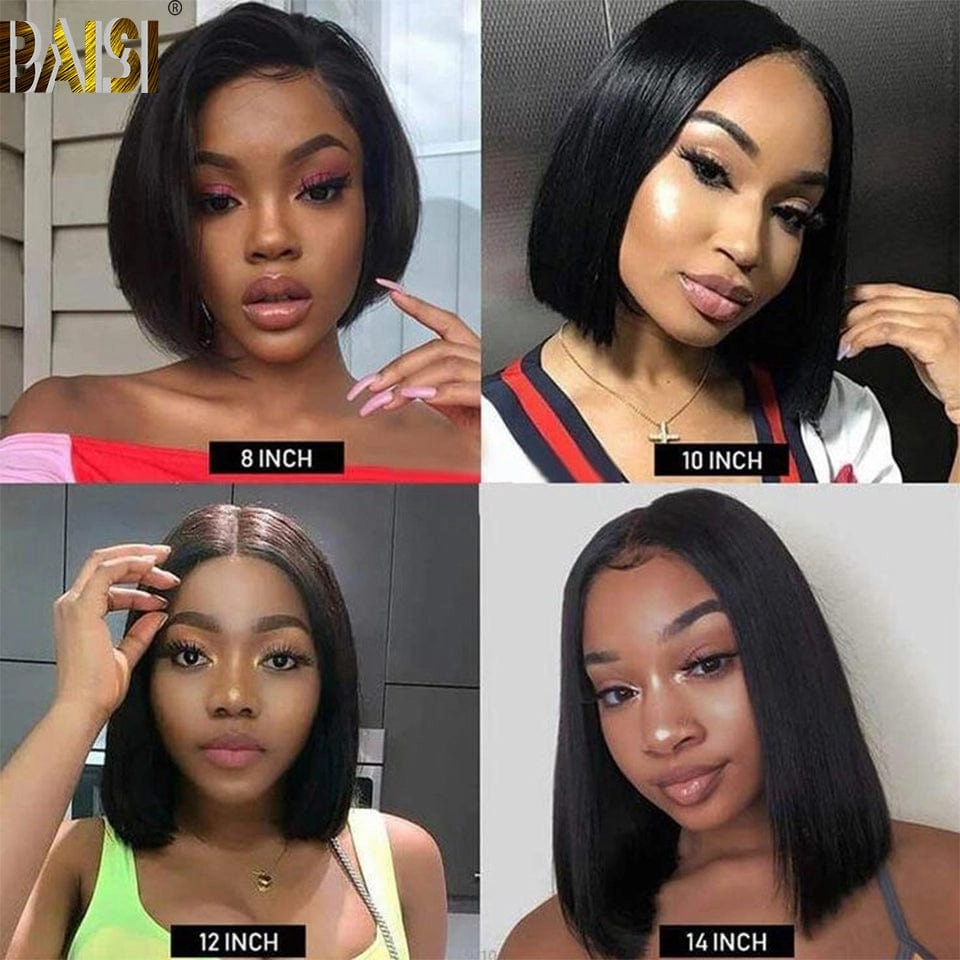 BAISI Straight Bob Wig 100% Human Hair