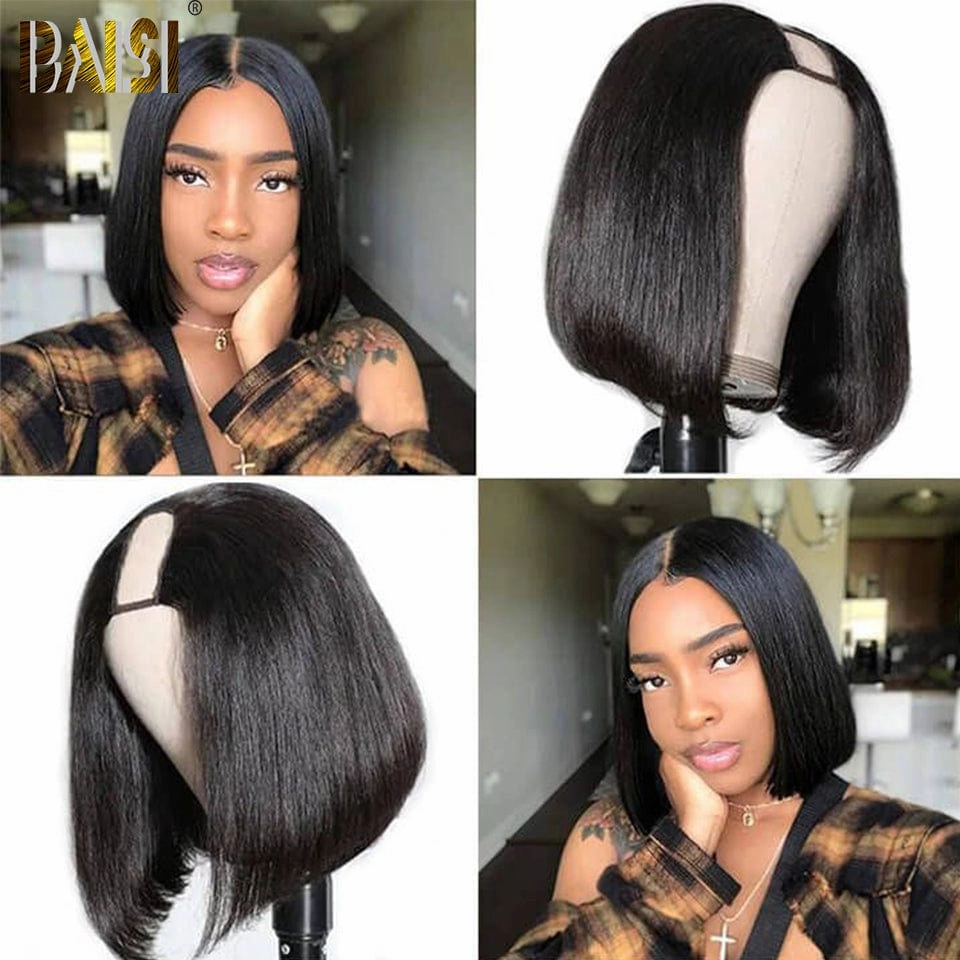 BAISI U Part Human Hair BoB Wig