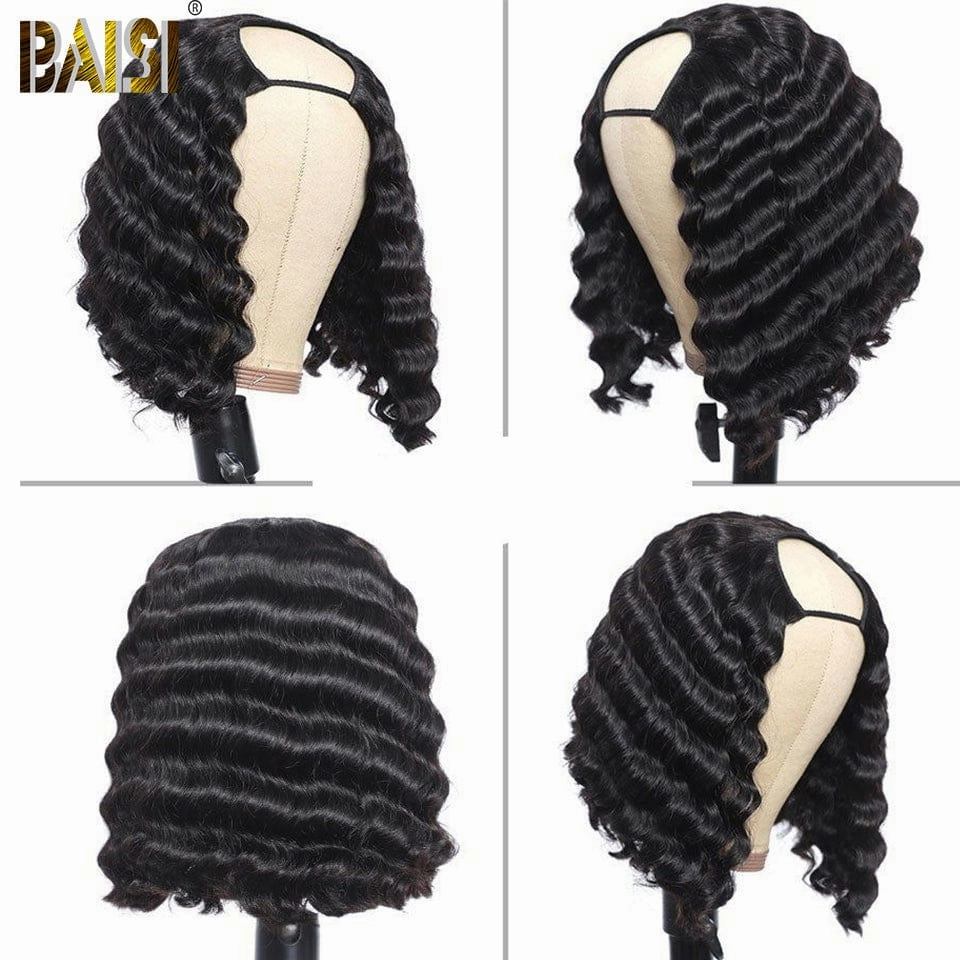 BAISI U Part Human Hair BoB Wig