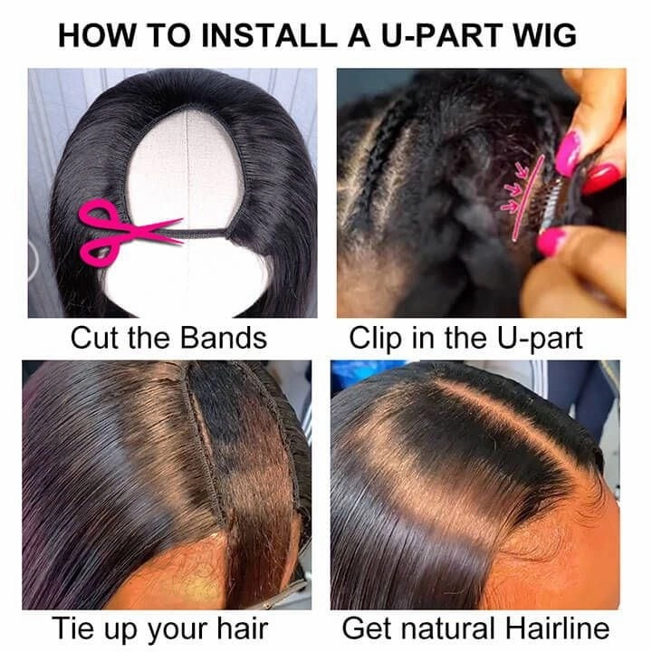 BAISI U Part Human Hair BoB Wig