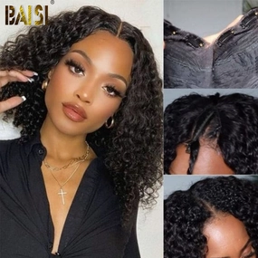BAISI V Part Human Hair BoB Wig