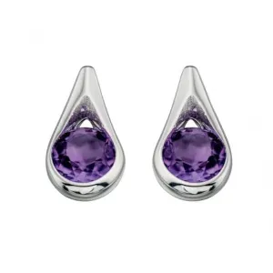 Beginnings Sterling Silver E205M Amethyst Teardrop Earrings Beginnings Jewellery