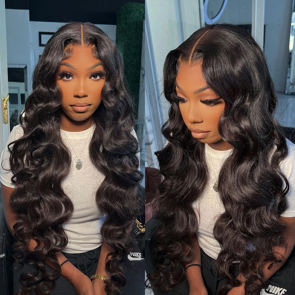 CLEARANCE Glueless Air Cap Skin Melt Swiss Lace Preplucked Human Hair Closure Wigs Body Wave