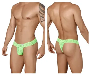Clothing_Candyman_Mens Underwear CandyMan 99315X Peek a Boo Lace Thongs Color Hot Green