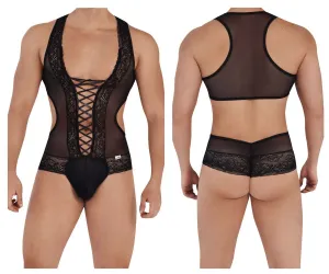 Clothing_Candyman_Mens Underwear CandyMan 99557X Mesh-Lace Bodysuit Color Black