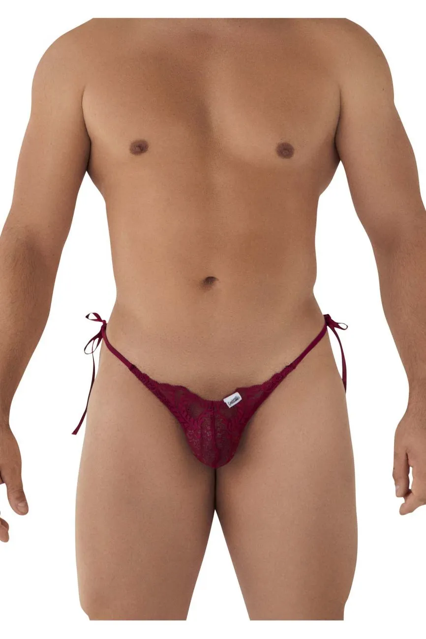Clothing_Candyman_Mens Underwear CandyMan 99579 Lace Heart Bikini Color Burgundy