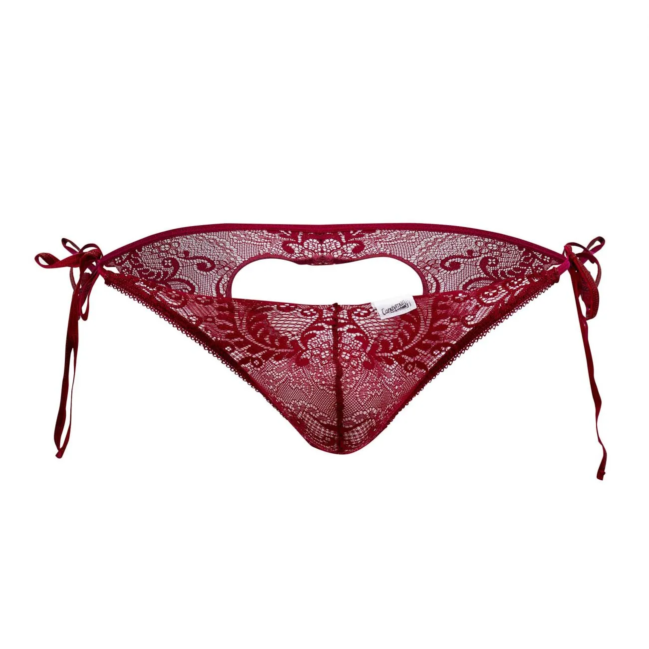Clothing_Candyman_Mens Underwear CandyMan 99579 Lace Heart Bikini Color Burgundy