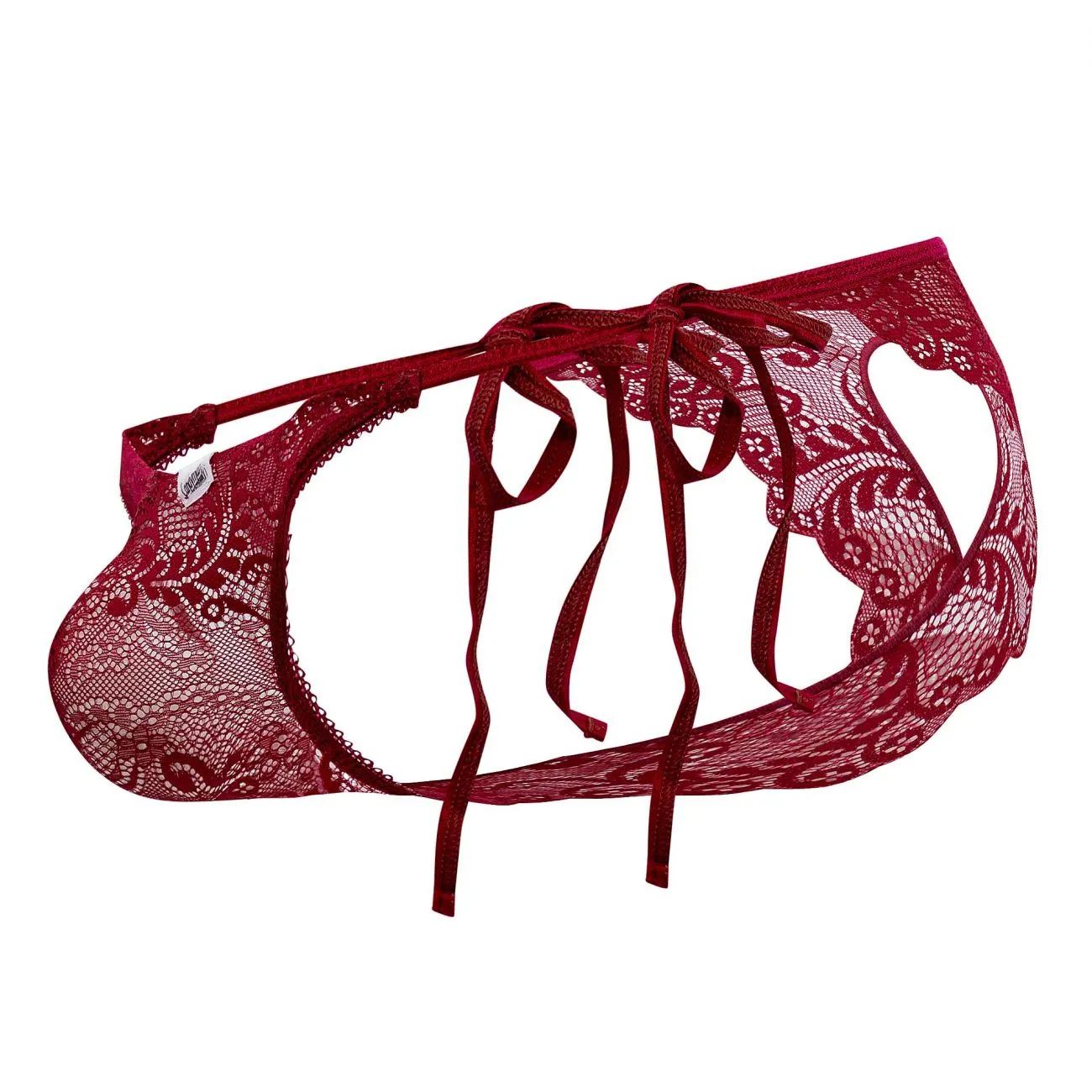 Clothing_Candyman_Mens Underwear CandyMan 99579 Lace Heart Bikini Color Burgundy