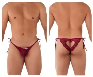 Clothing_Candyman_Mens Underwear CandyMan 99579 Lace Heart Bikini Color Burgundy