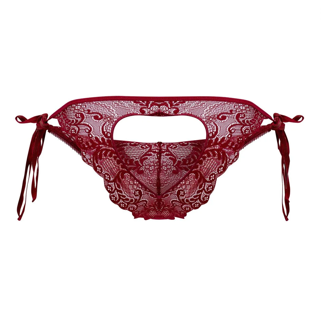 Clothing_Candyman_Mens Underwear CandyMan 99579 Lace Heart Bikini Color Burgundy