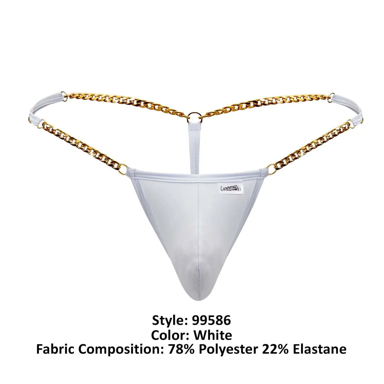 Clothing_Candyman_Mens Underwear CandyMan 99586 Chain G-String Color White