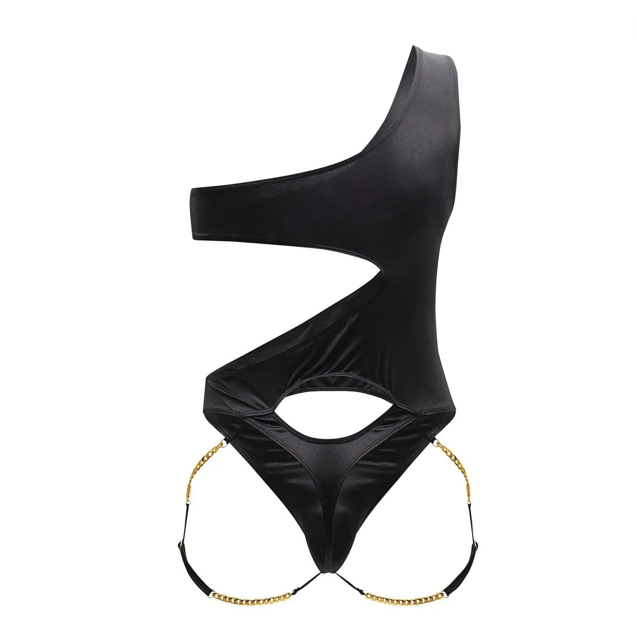 Clothing_Candyman_Mens Underwear CandyMan 99597X One Shoulder Bodysuit Color Black