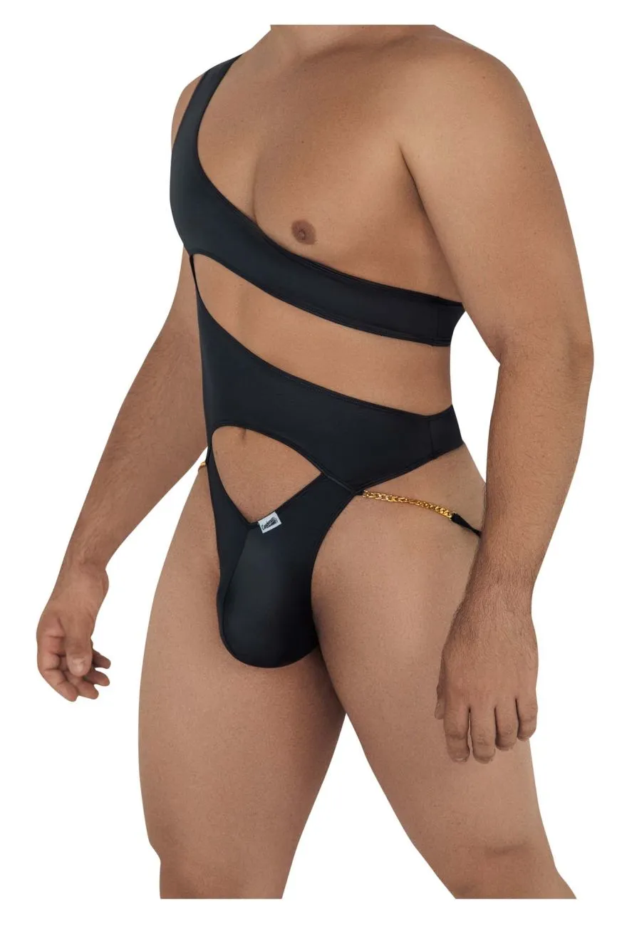 Clothing_Candyman_Mens Underwear CandyMan 99597X One Shoulder Bodysuit Color Black