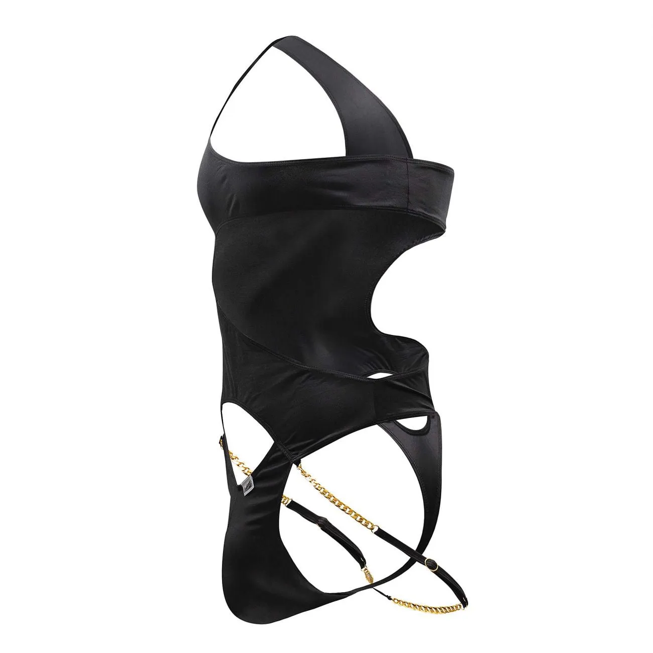 Clothing_Candyman_Mens Underwear CandyMan 99597X One Shoulder Bodysuit Color Black