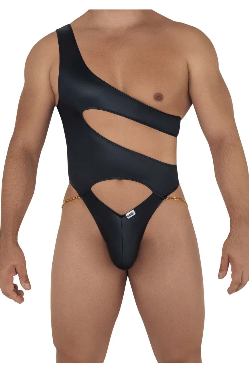 Clothing_Candyman_Mens Underwear CandyMan 99597X One Shoulder Bodysuit Color Black