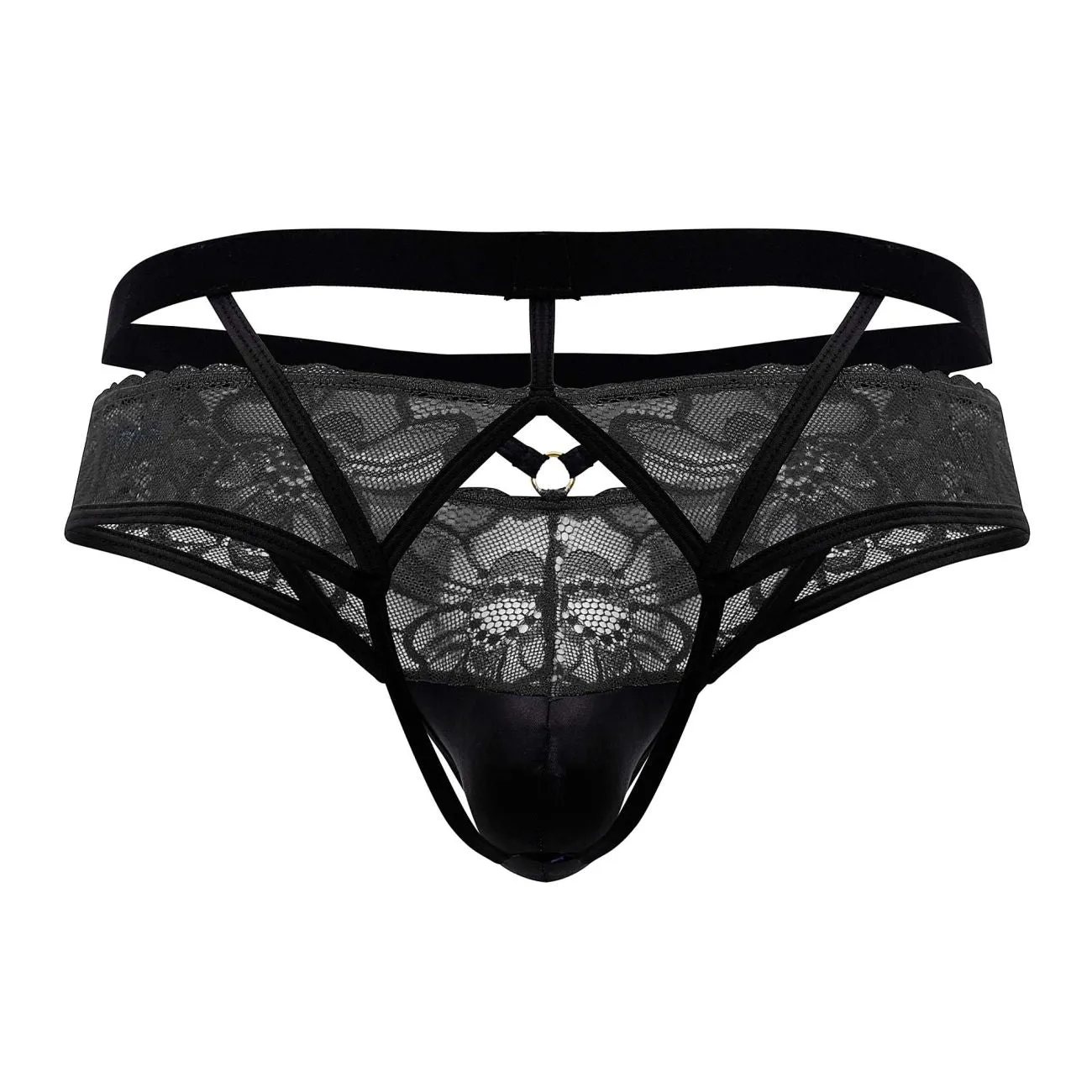 Clothing_Candyman_Mens Underwear CandyMan 99627 Lace Jockstrap Color Black