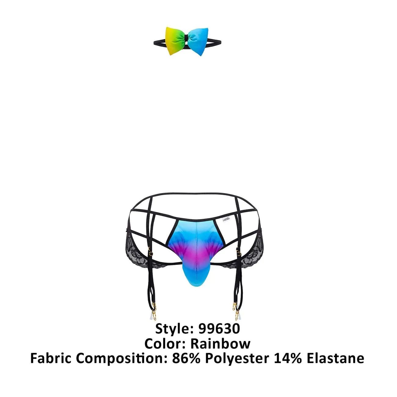 Clothing_Candyman_Mens Underwear CandyMan 99630 Garter Jockstrap Color Rainbow