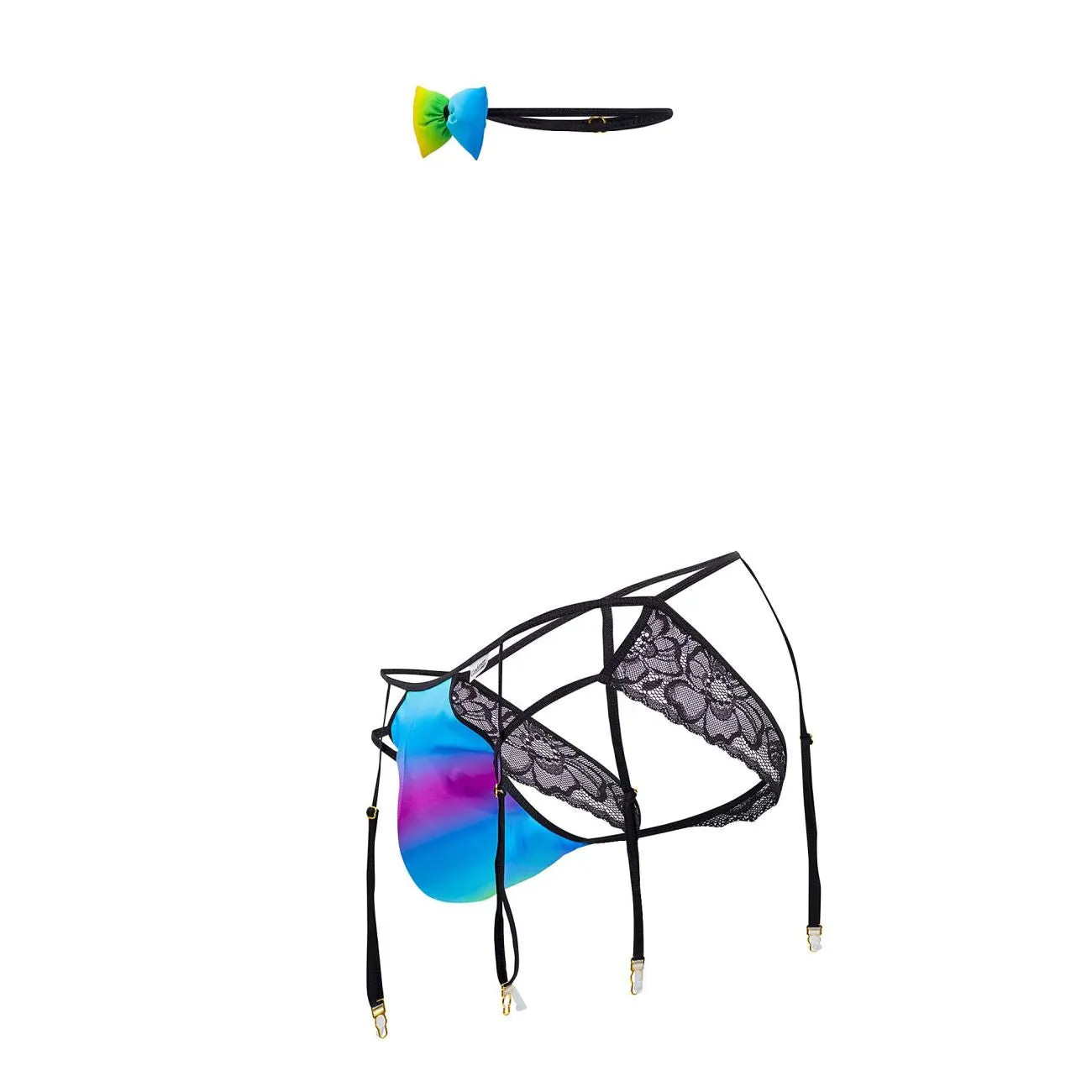 Clothing_Candyman_Mens Underwear CandyMan 99630 Garter Jockstrap Color Rainbow