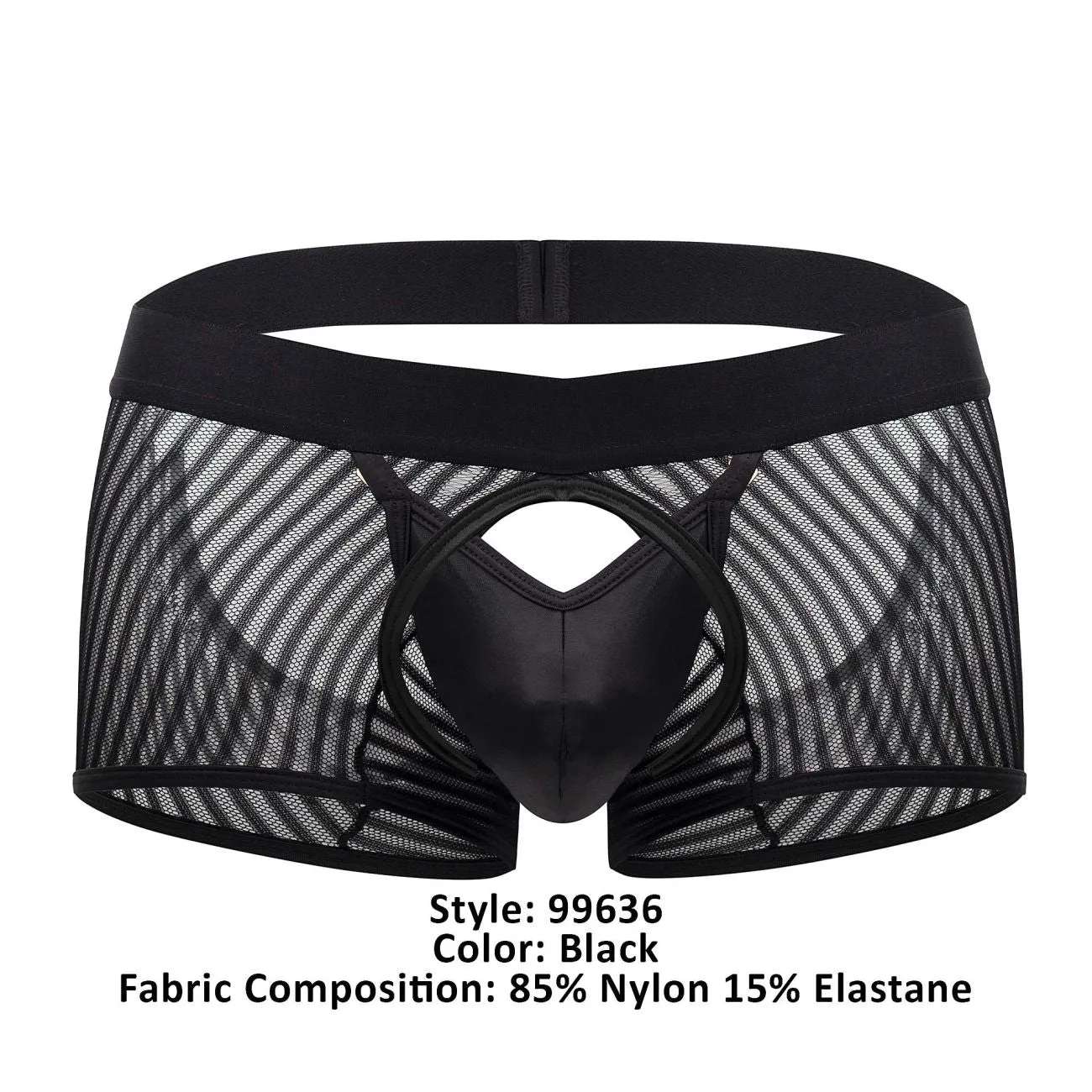 Clothing_Candyman_Mens Underwear CandyMan 99636 Mesh Trunks Color Black